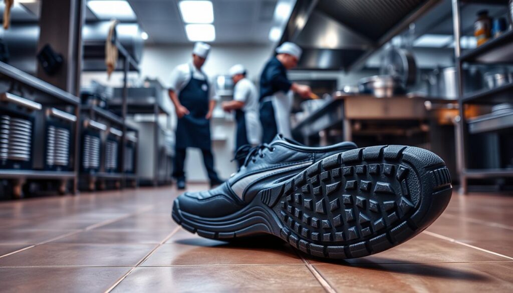 Slip Resistant Shoes in Restaurant Kitchen